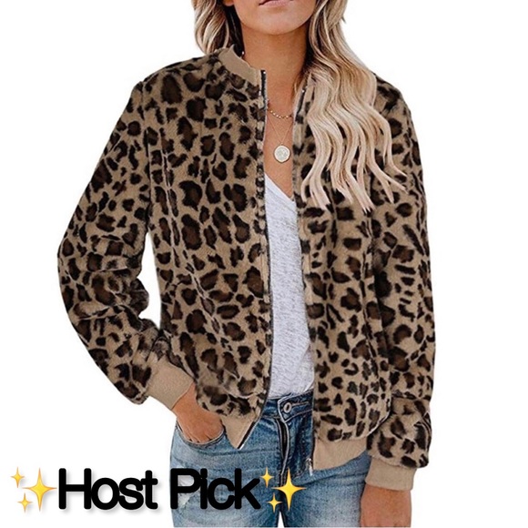✦🎉HP🎉NWT Fuzzy Fleece Bomber Jacket✦ - Picture 1 of 5